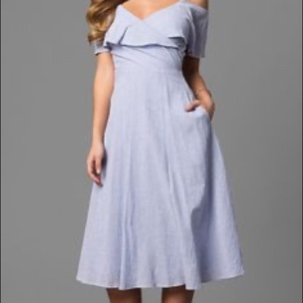 LuLus off the shoulder midi dress